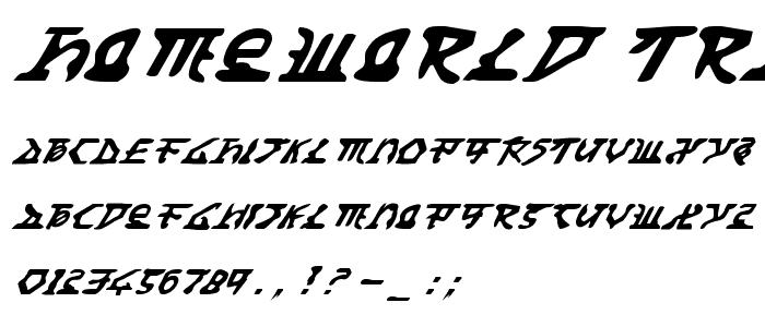 Homeworld Translator Italic font
